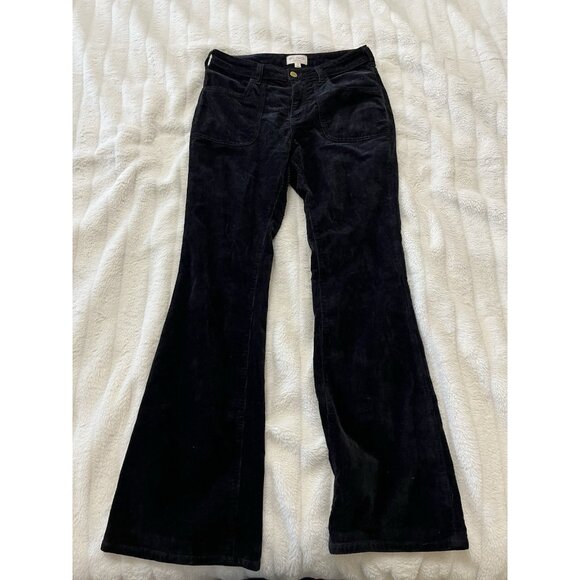 Pilcro Black Corduroy Front Pocket Pants Size 28 Casual Staple Classic - Picture 2 of 3
